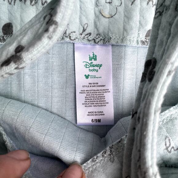 Disney Baby Light Blue Mickey Mouse Jumper Outfit Baby 6-9 Month - Picture 2 of 3